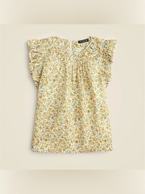 J. Crew Gathered Ruffle-Sleeve Top Size XS